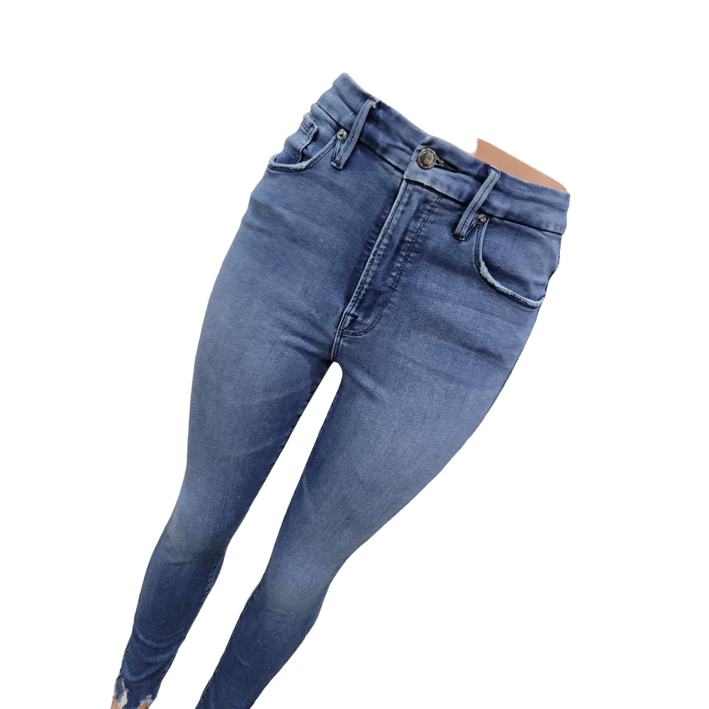 High-Rise Blue Skinny Jeans for Women - Picture 3 of 16